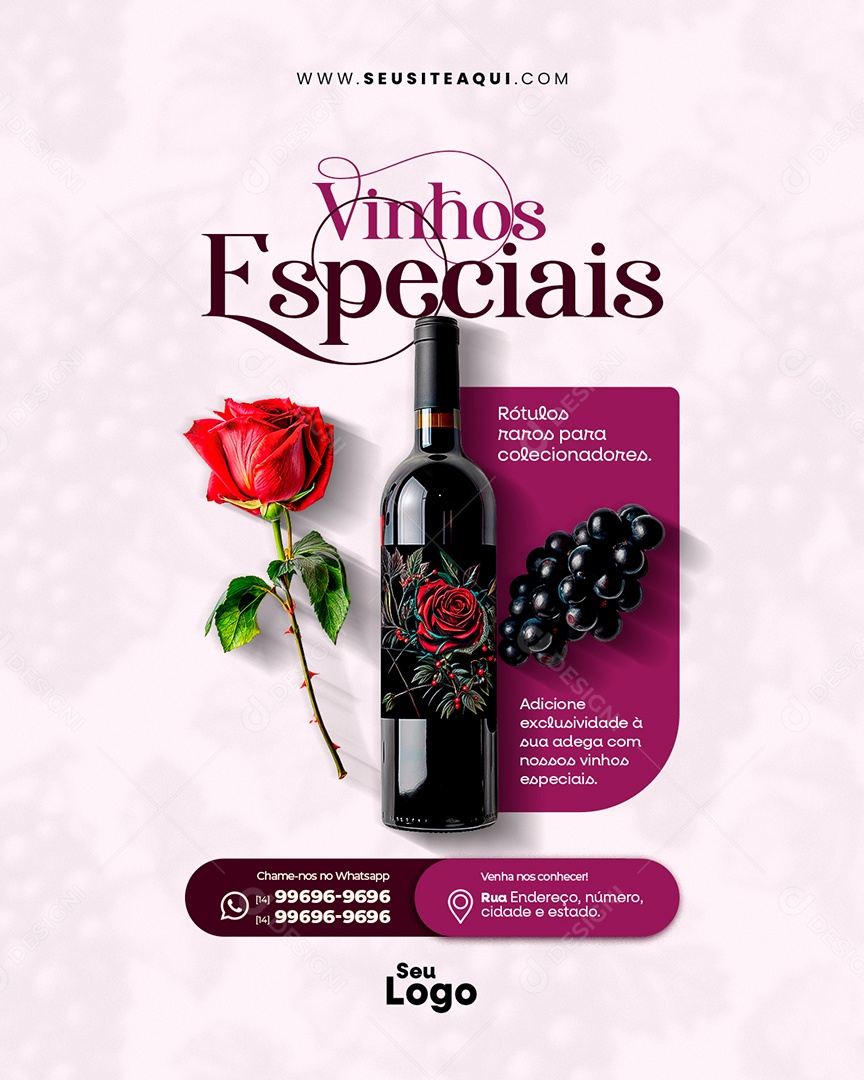 Vinhos Especiais Social Media PSD Editável