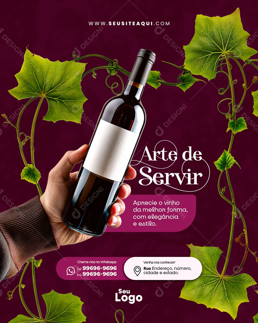 Aprecie o Vinho da Melhor Forma Social Media PSD Editável