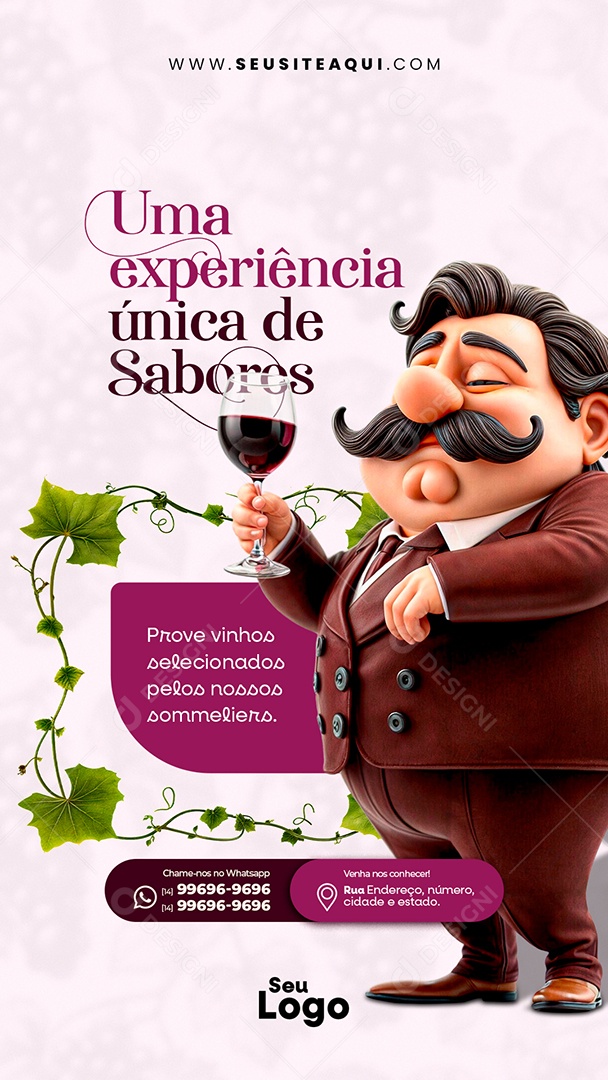 Story Uma Experiência Única de Sabores Social Media PSD Editável