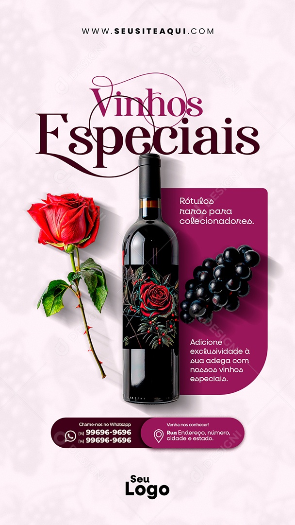 Story Vinhos Especiais Social Media PSD Editável