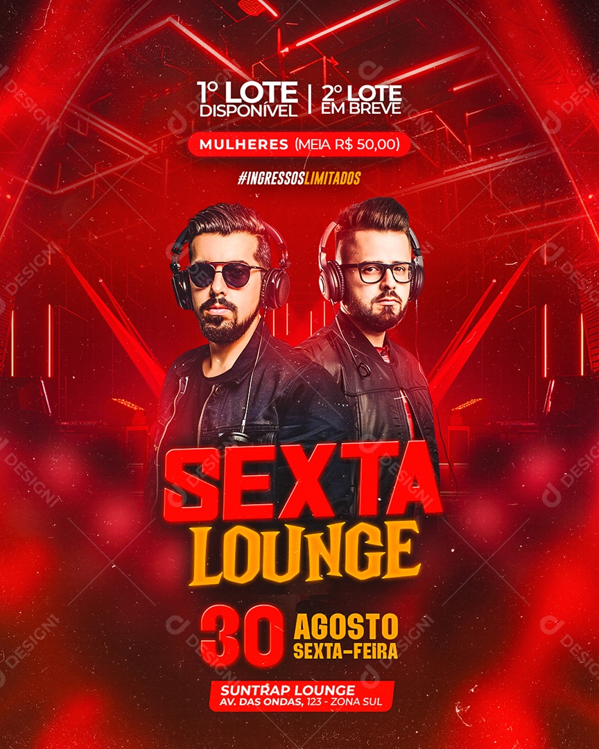Flyer Sexta Lounge Social Media PSD Editável