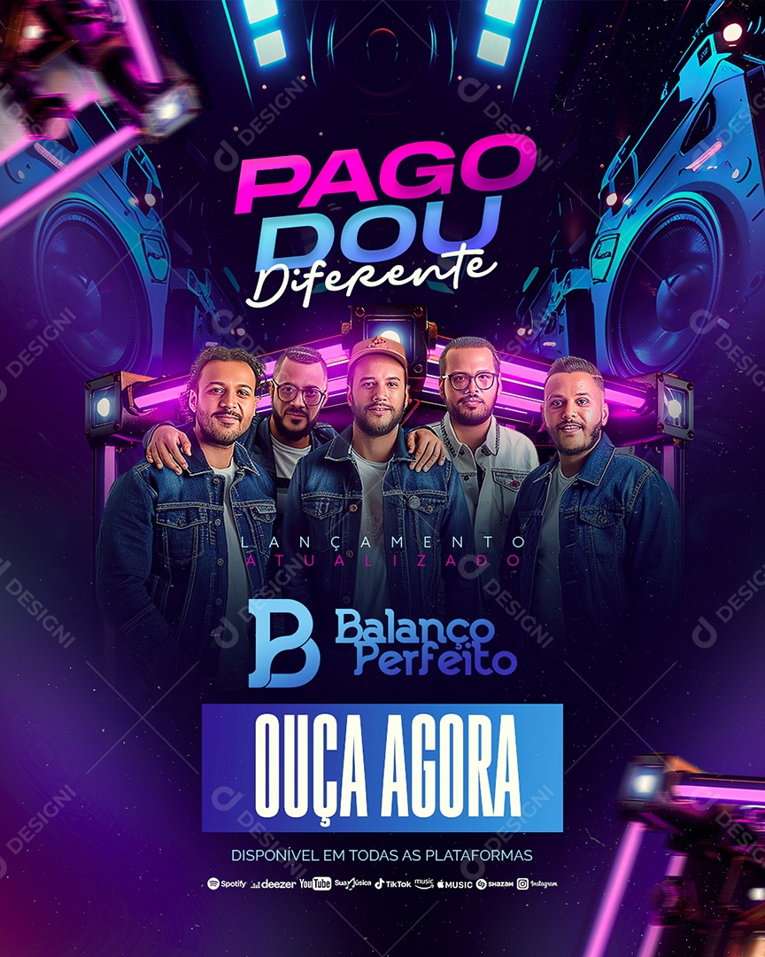 Flyer Pagodou Diferente Balanço Perfeito Social Media PSD Editável