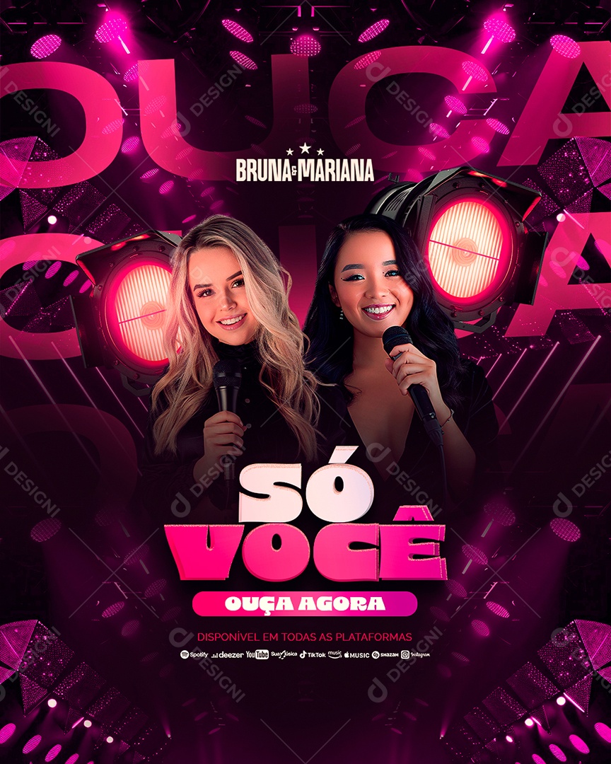 Flyer Bruna e Mariana Só Você Social Media PSD Editável