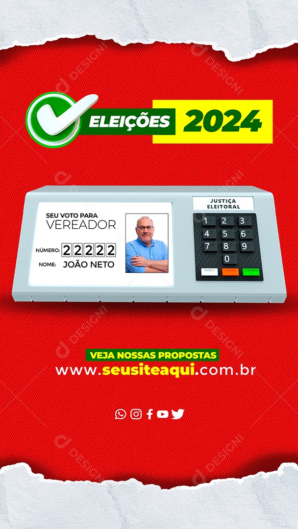 Story Eleição Campanha Social Media PSD Editável