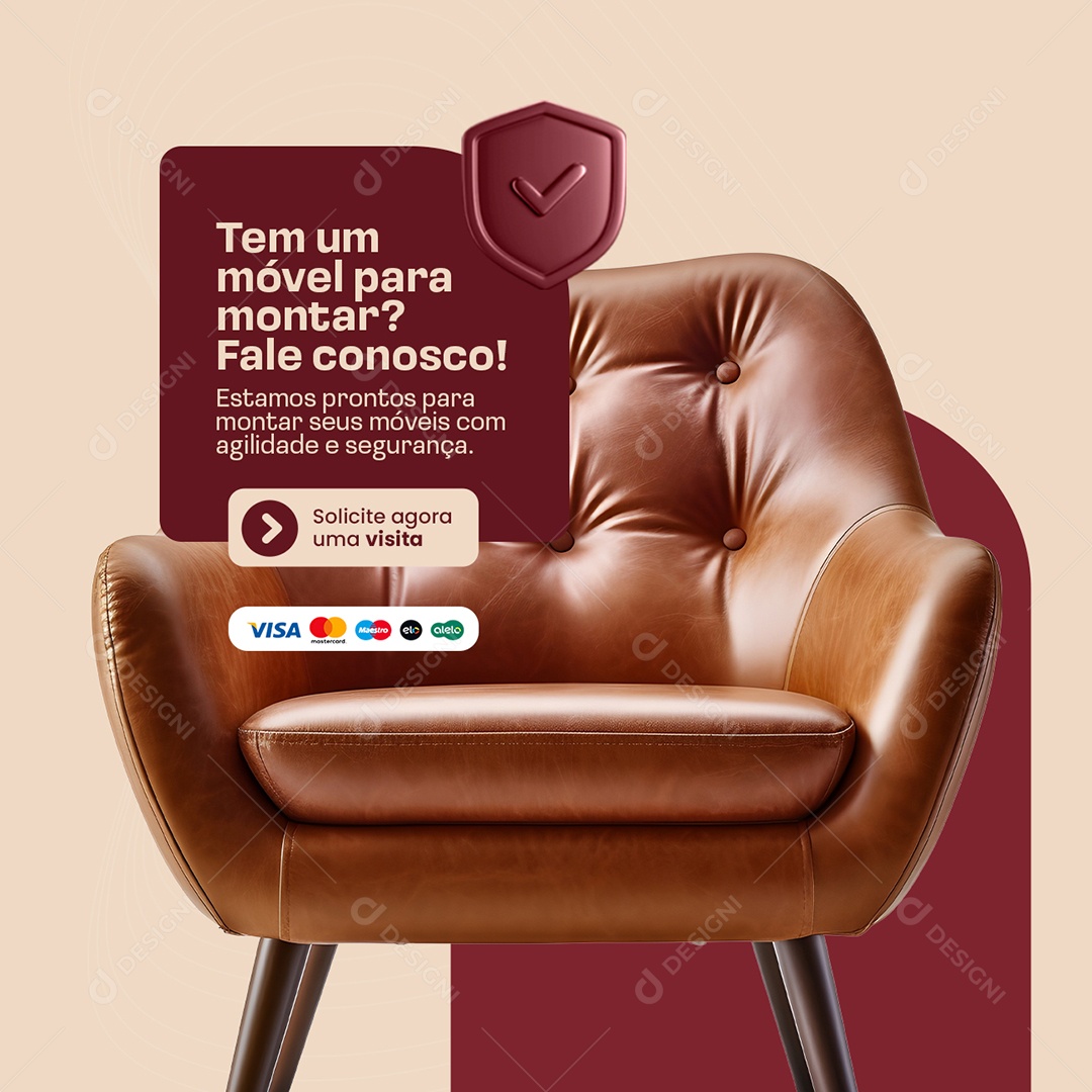 Montador de Móveis Tem um Móvel para Montar Social Media PSD Editável