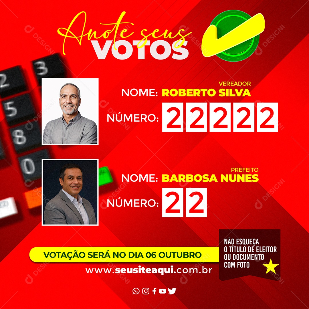 Eleição Campanha Politica Social Media PSD Editável