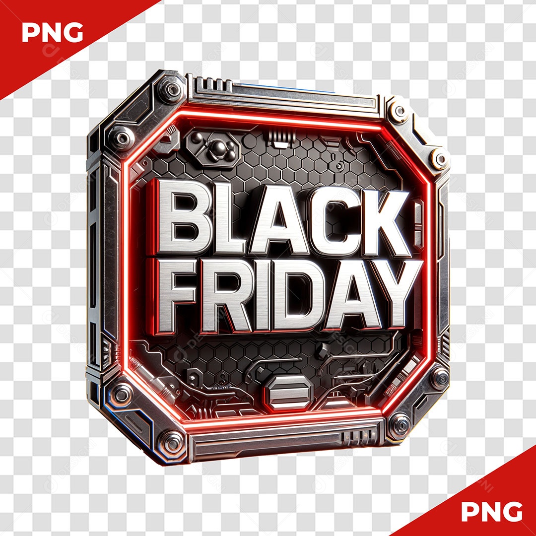 Black Friday Selo 3D para Composição PSD