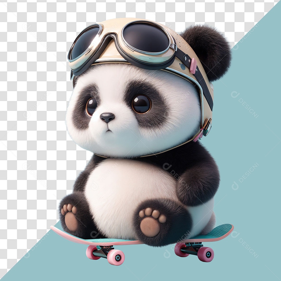 Panda Elemento 3D para Composição PSD