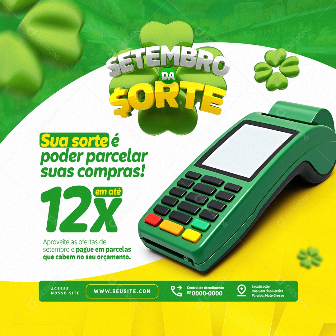 Setembro da Sorte Supermercado Parcelar Social Media PSD Editável