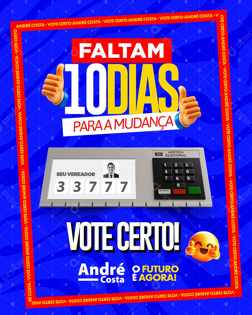 Política Faltam 10 Dias para a Mudança Social Media PSD Editável