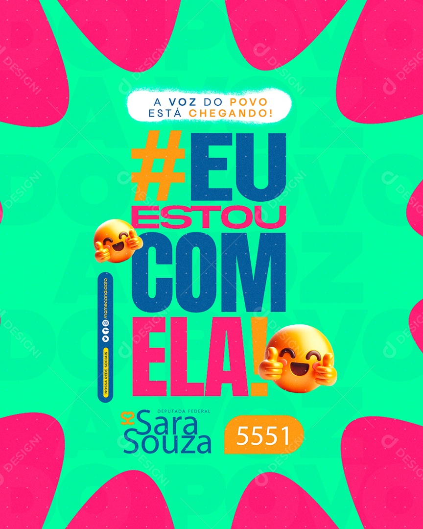 Política A Voz do Povo Está Chegando Social Media PSD Editável