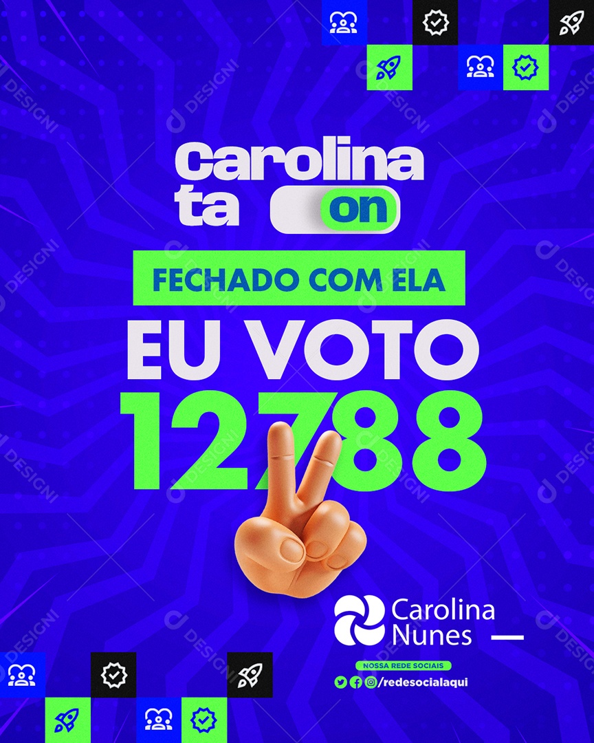 Política Carolina Ta On Social Media PSD Editável