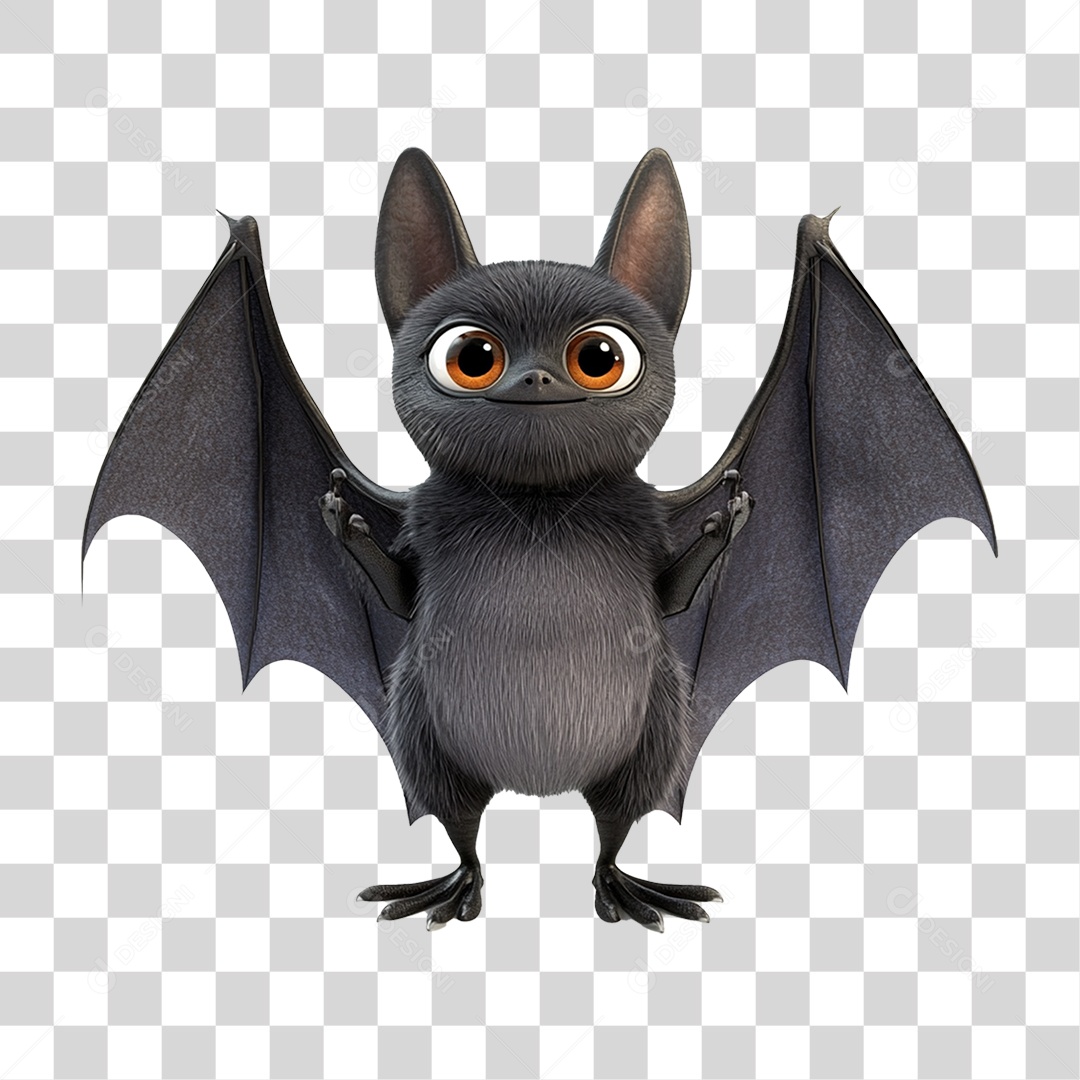 Mascote Morcego Halloween PNG Transparente