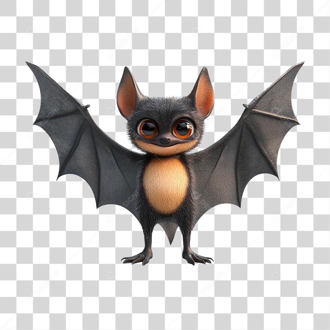 Mascote Morcego Halloween PNG Transparente