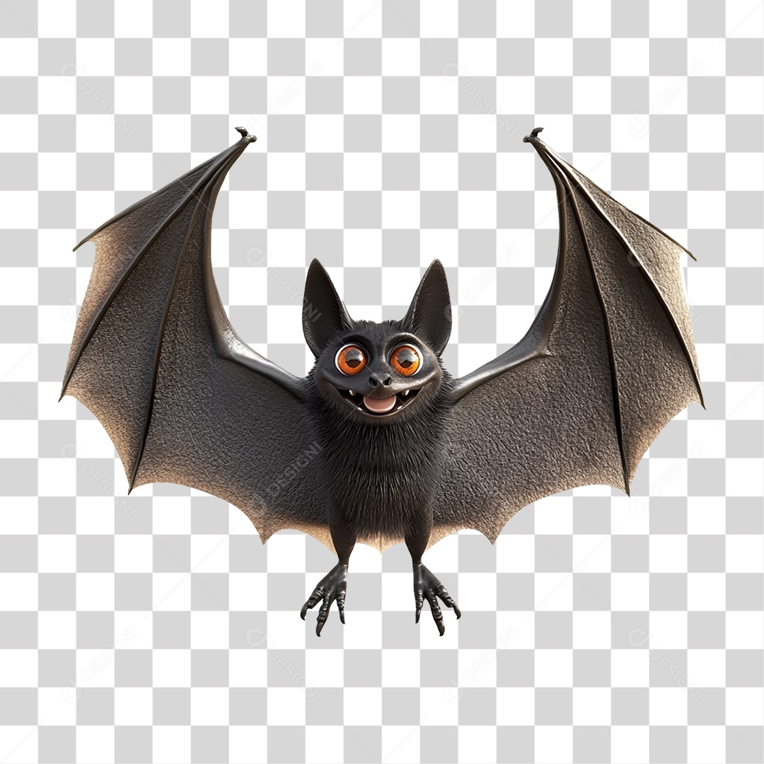 Mascote Morcego Halloween PNG Transparente