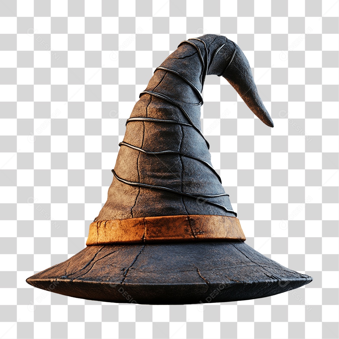 Elemento 3D Chapéu de Bruxa Halloween PNG Transparente