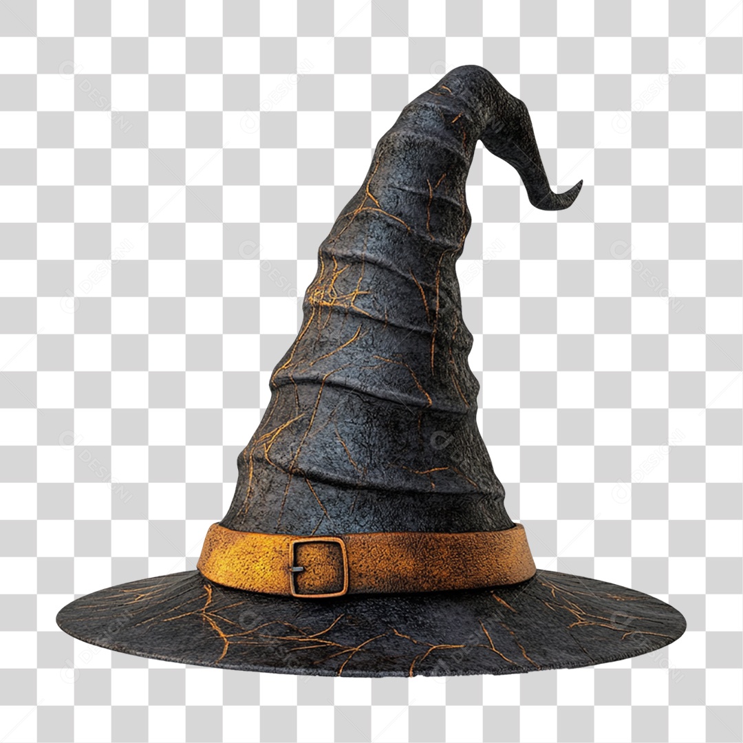 Elemento 3D Chapéu de Bruxa Halloween PNG Transparente