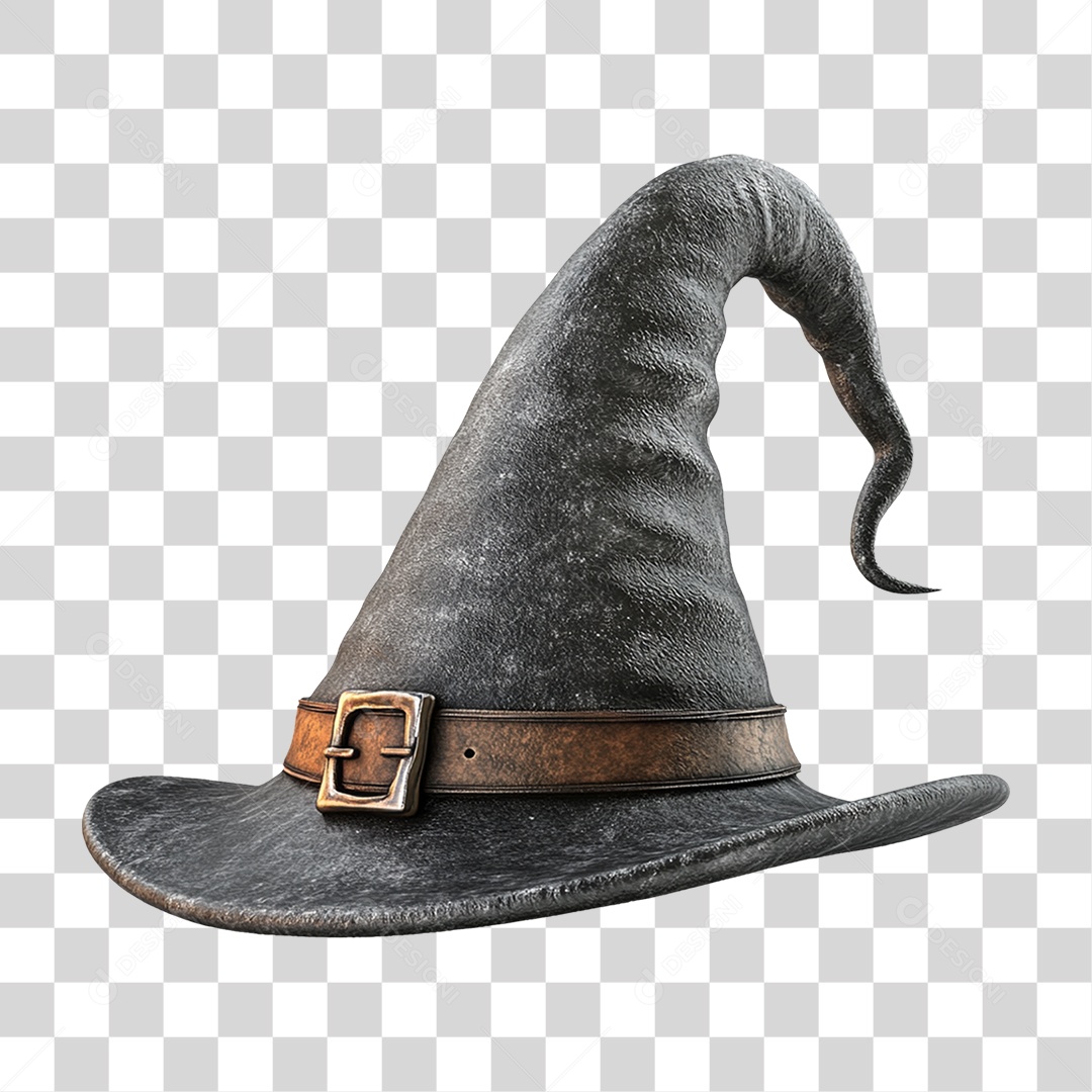 Elemento 3D Chapéu de Bruxa Halloween PNG Transparente