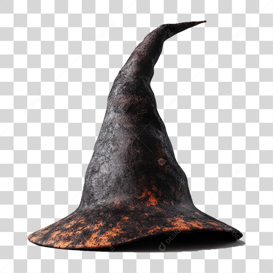 Elemento 3D Chapéu de Bruxa Halloween PNG Transparente