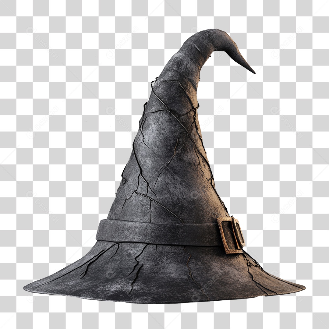 Elemento 3D Chapéu de Bruxa Halloween PNG Transparente