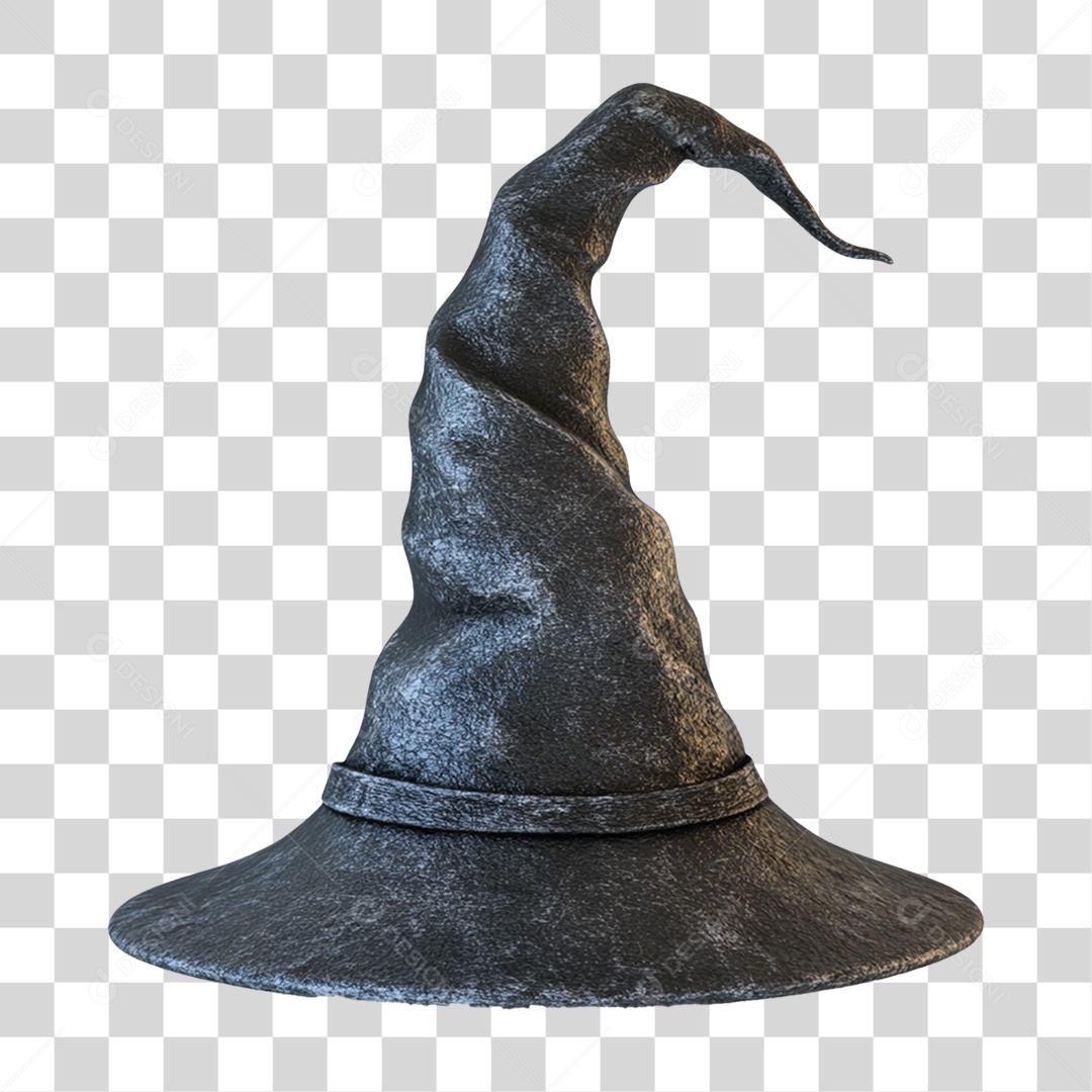 Elemento 3D Chapéu de Bruxa Halloween PNG Transparente