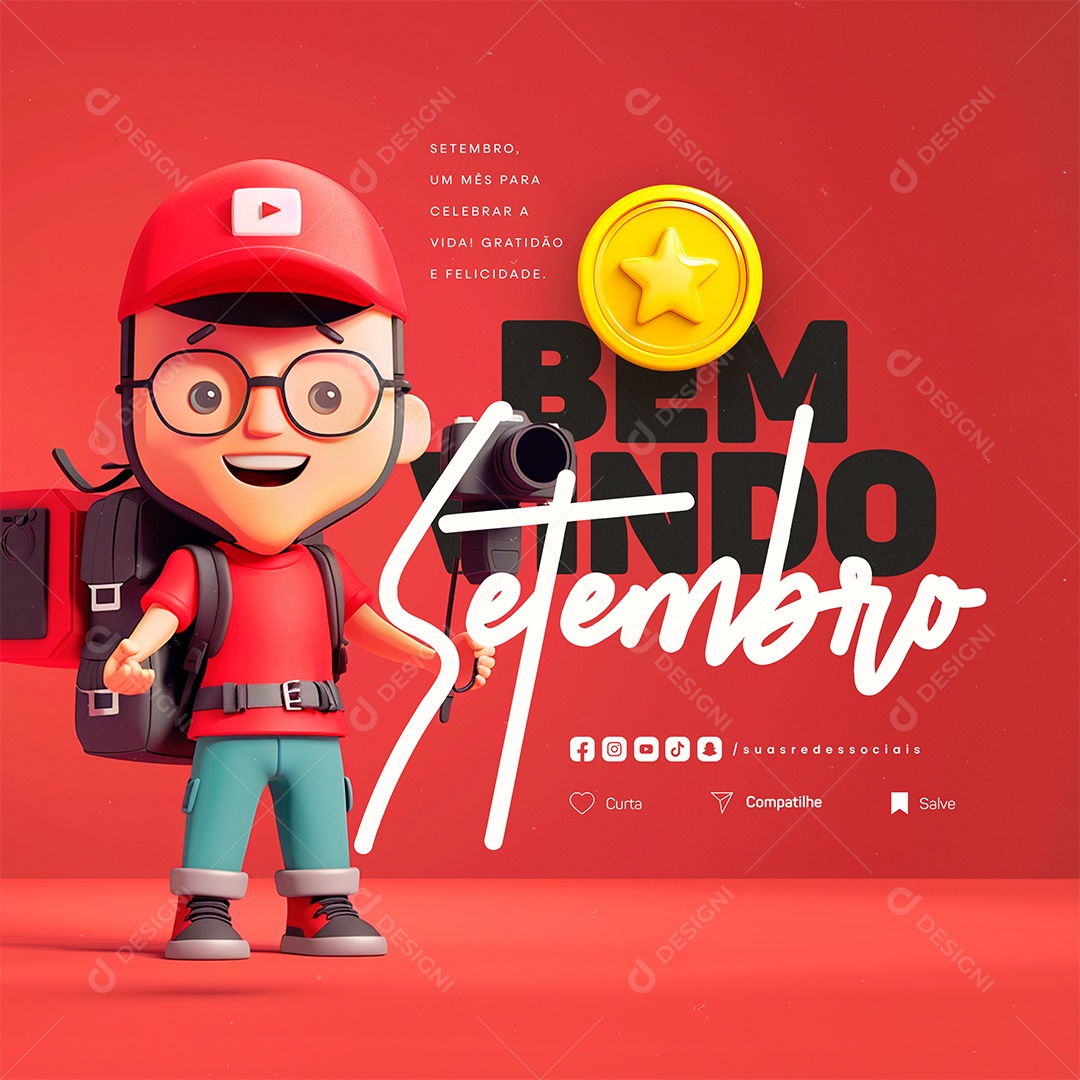 Bem Vindo Setembro Um Mês para Celebrar Social Media PSD Editável