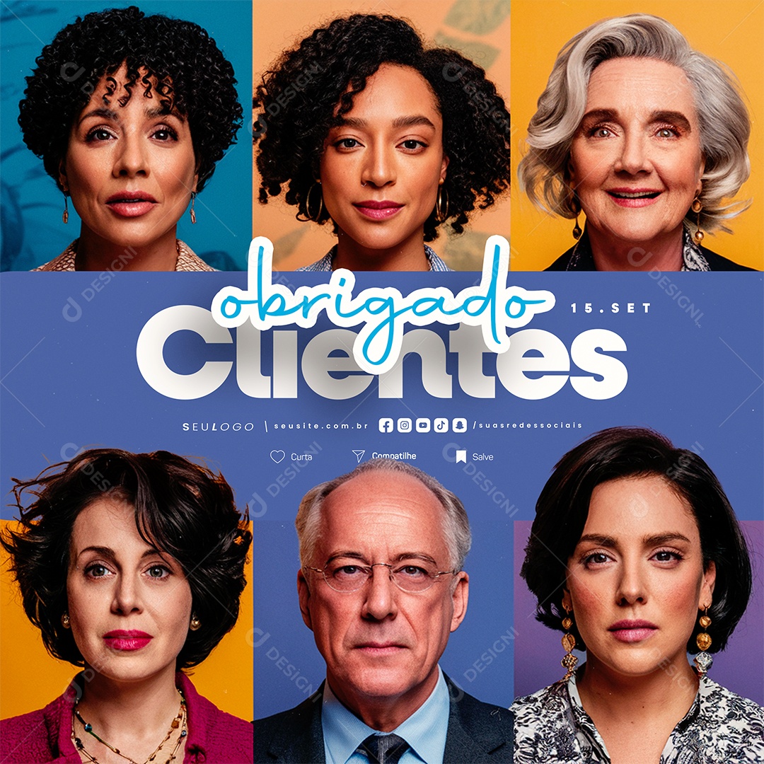 Dia do Cliente 15 de Setembro Obrigado Social Media PSD Editável