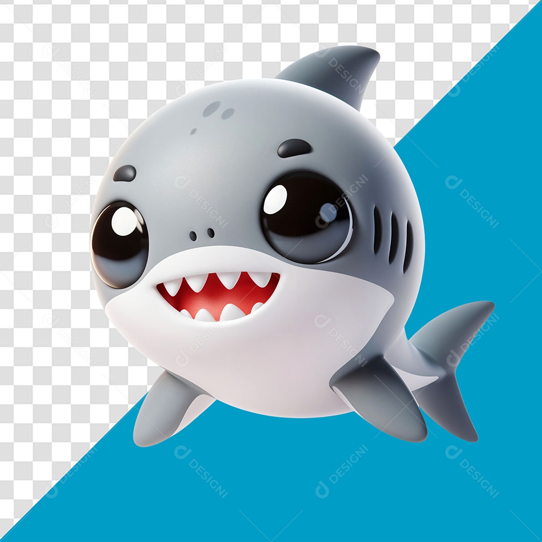 Baleia Feliz Elemento 3D para Composição PSD