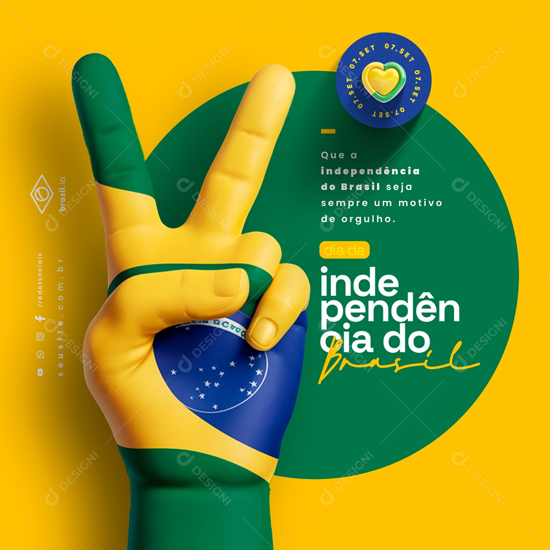 Dia da Independência do Brasil 07 de Setembro Social Media PSD Editável