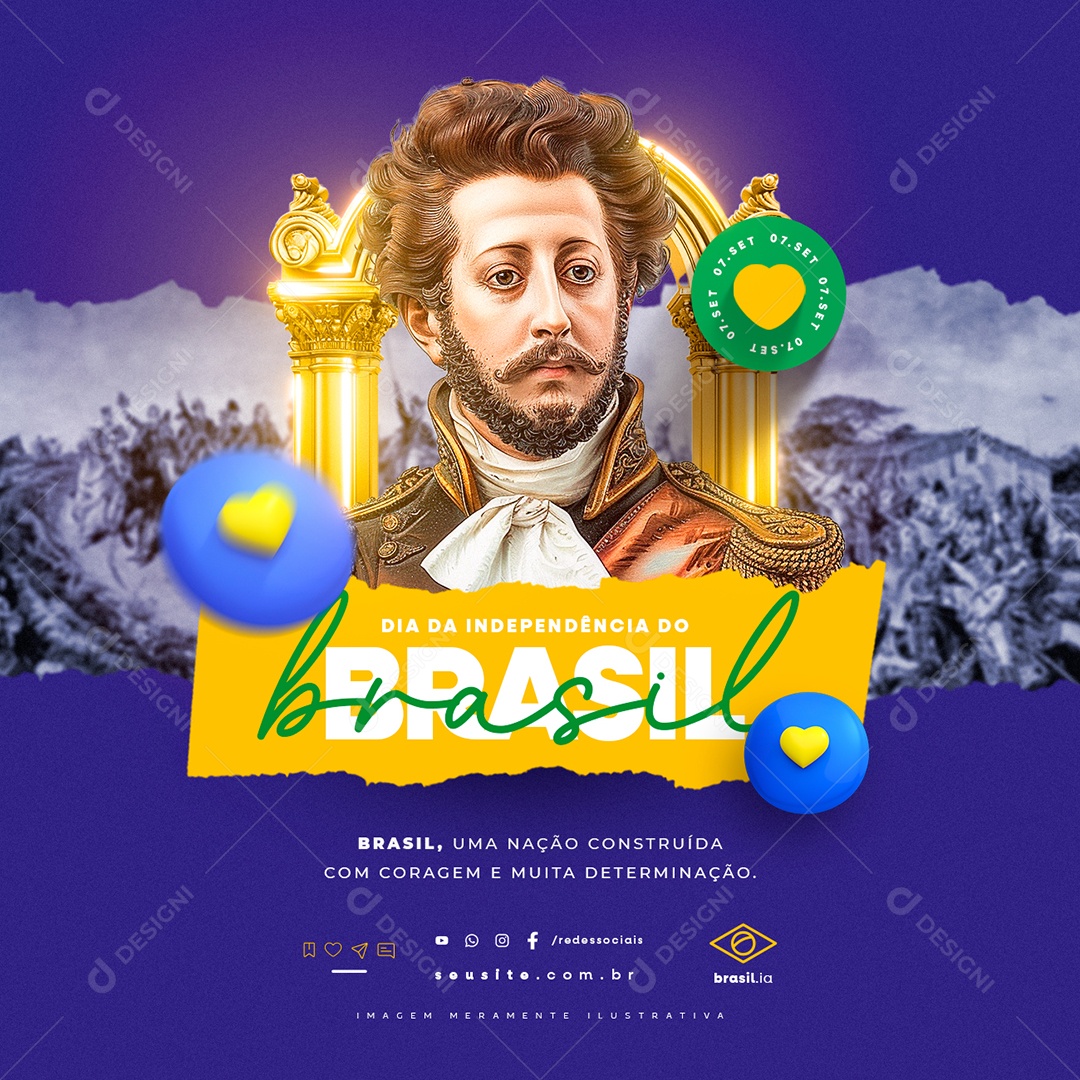 Dia da Independência do Brasil 07 de Setembro Social Media PSD Editável