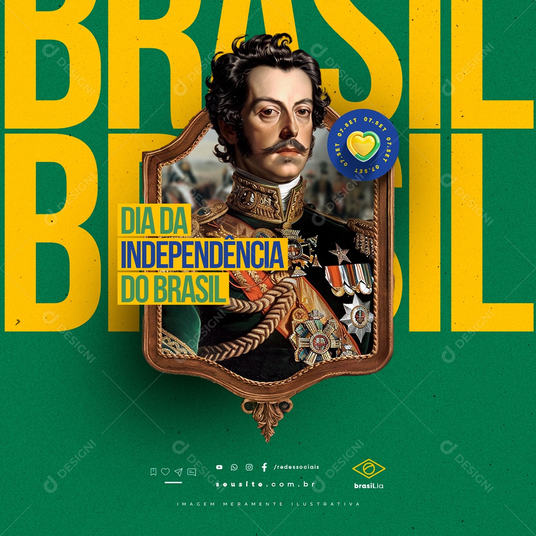 Dia da Independência do Brasil 07 de Setembro Social Media PSD Editável