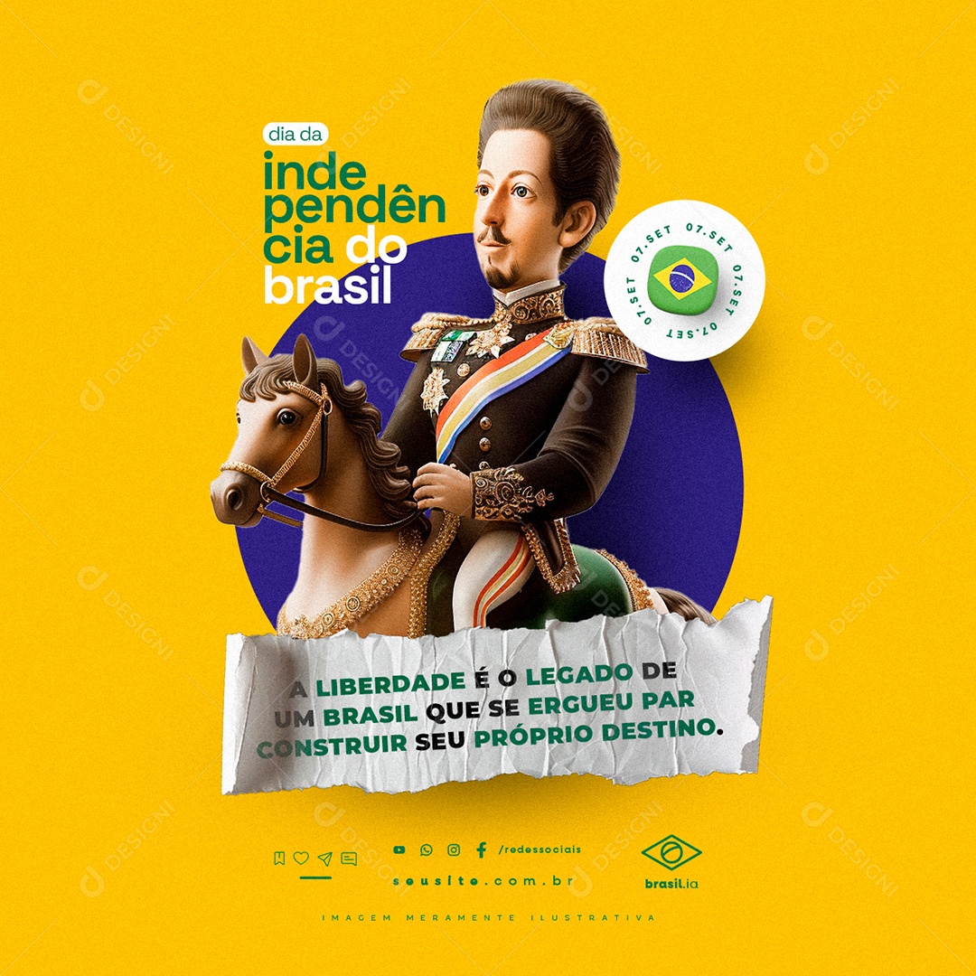Dia da Independência do Brasil 07 de Setembro Social Media PSD Editável