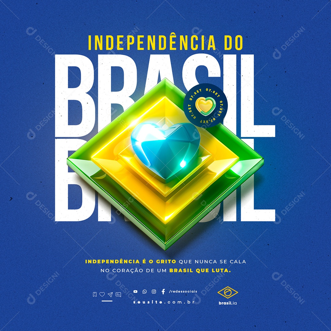Dia da Independência do Brasil 07 de Setembro Social Media PSD Editável