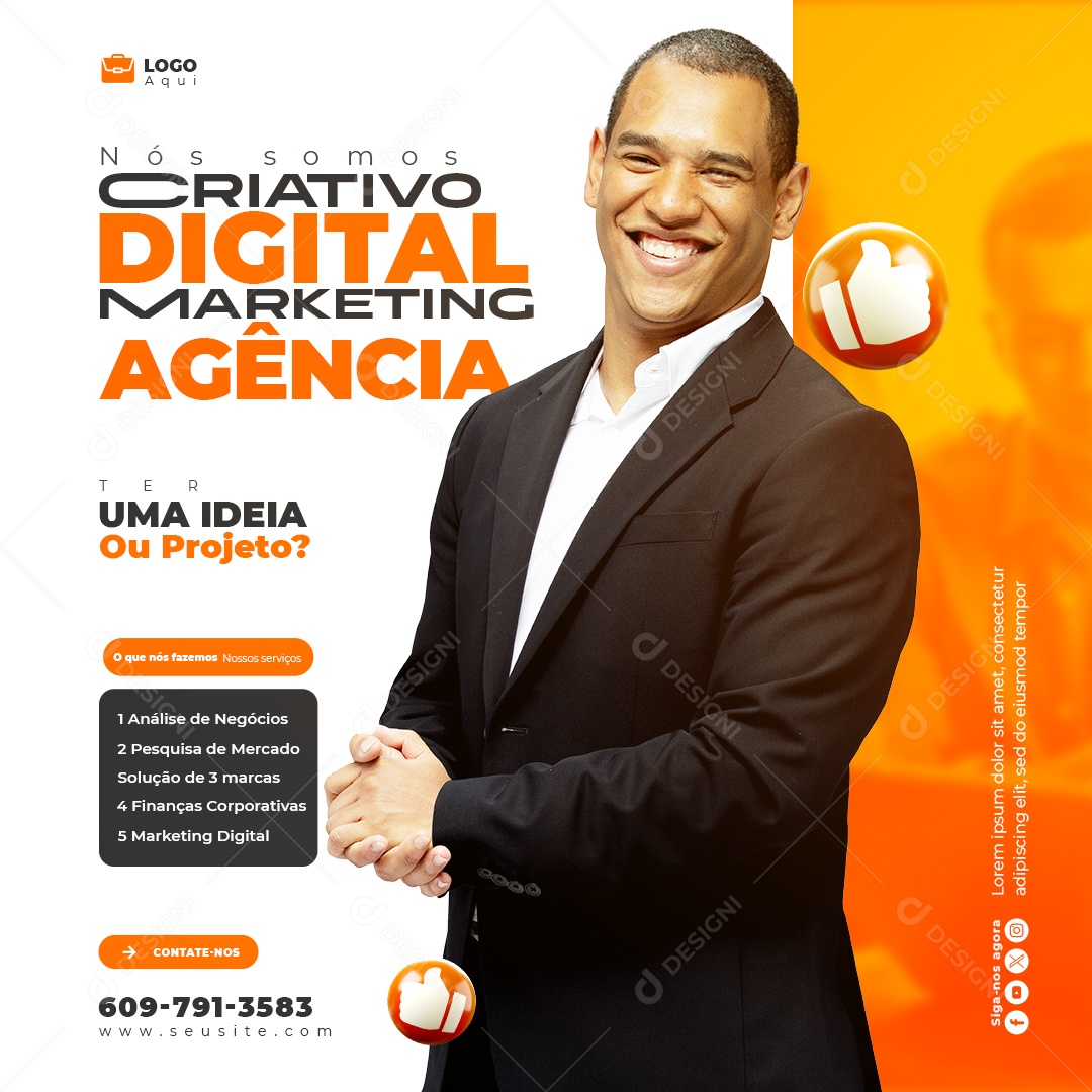 Agencia de Marketing Digital Social Media PSD Editável