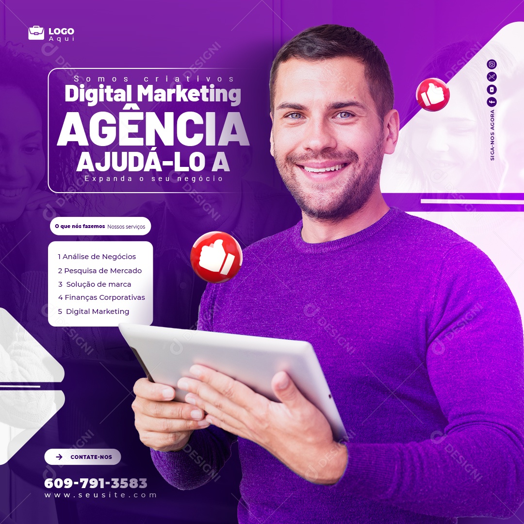 Agencia de Marketing Digital Social Media PSD Editável