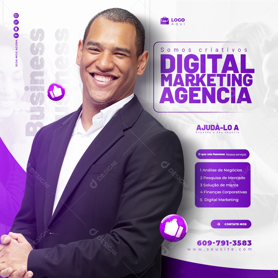 Agencia de Marketing Digital Social Media PSD Editável