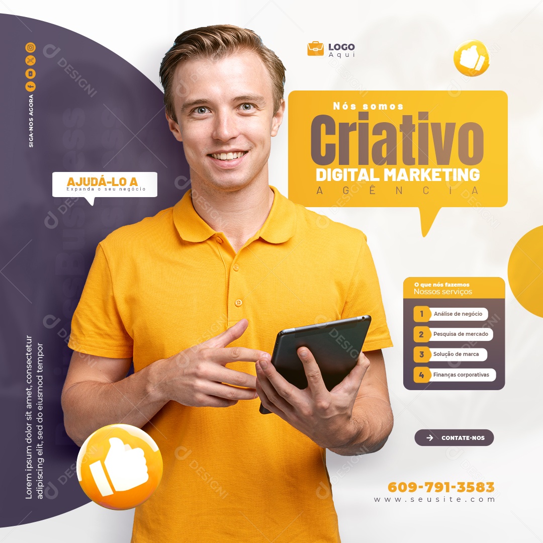 Agencia de Marketing Digital Social Media PSD Editável