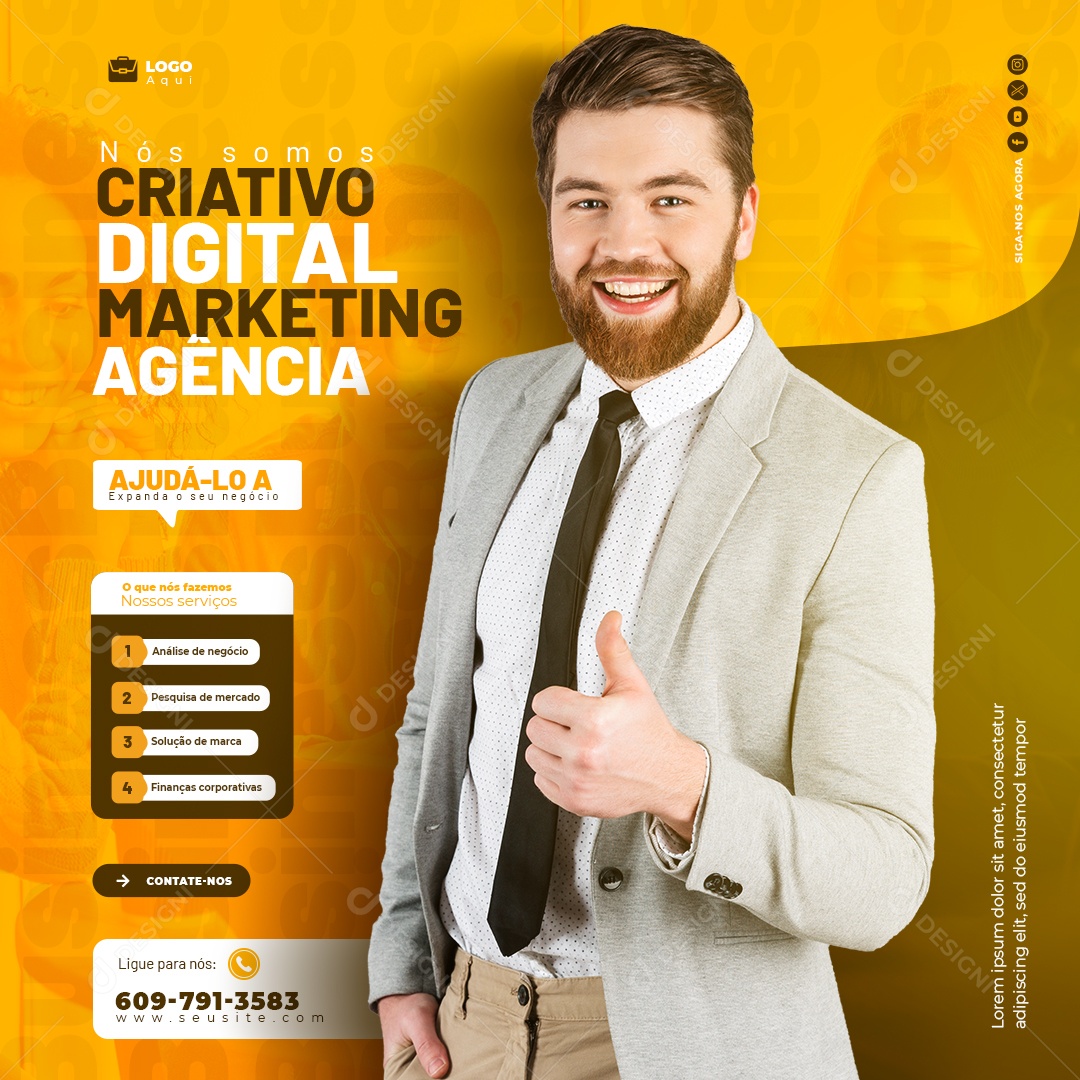 Agencia de Marketing Digital Social Media PSD Editável