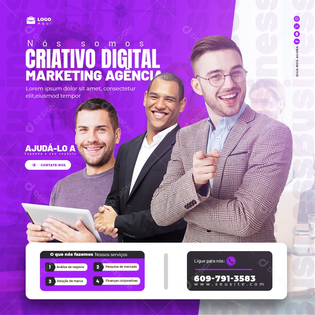 Agencia de Marketing Digital Social Media PSD Editável