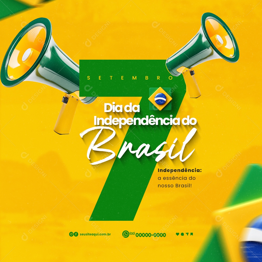 Dia da Independência do Brasil 07 de Setembro a Essência Social Media PSD Editável