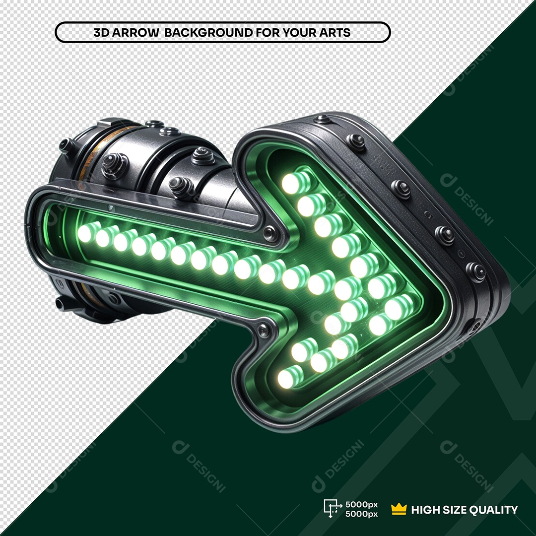 Seta de Aço com Led Elemento 3D para Composição PSD