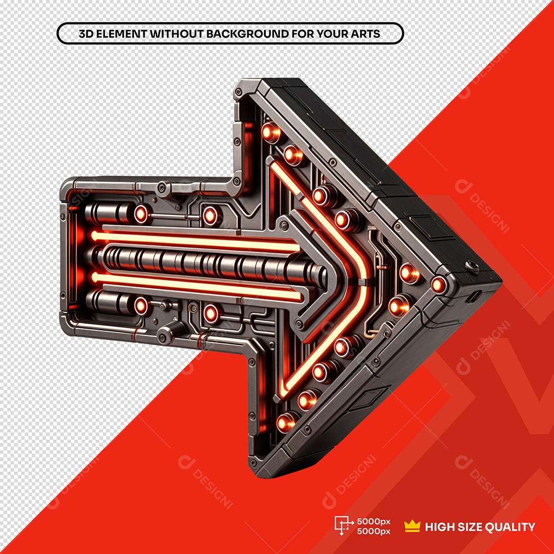 Seta de Aço com Led Elemento 3D para Composição PSD
