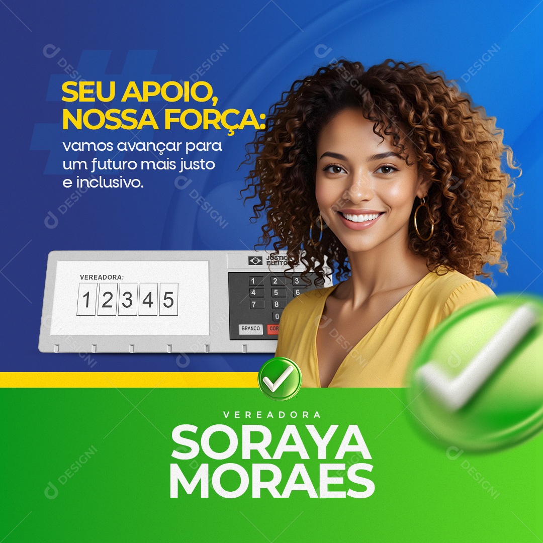 Política seu Apoio nossa Força Social Media PSD Editável