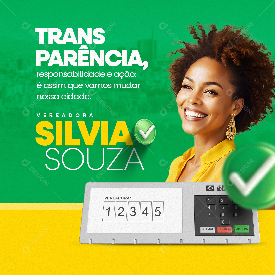 Política Vereadora Silvia Souza Social Media PSD Editável