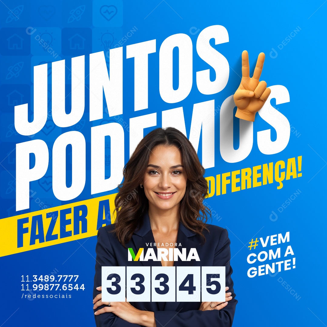 Política Juntos Podemos Fazer a Diferença Social Media PSD Editável