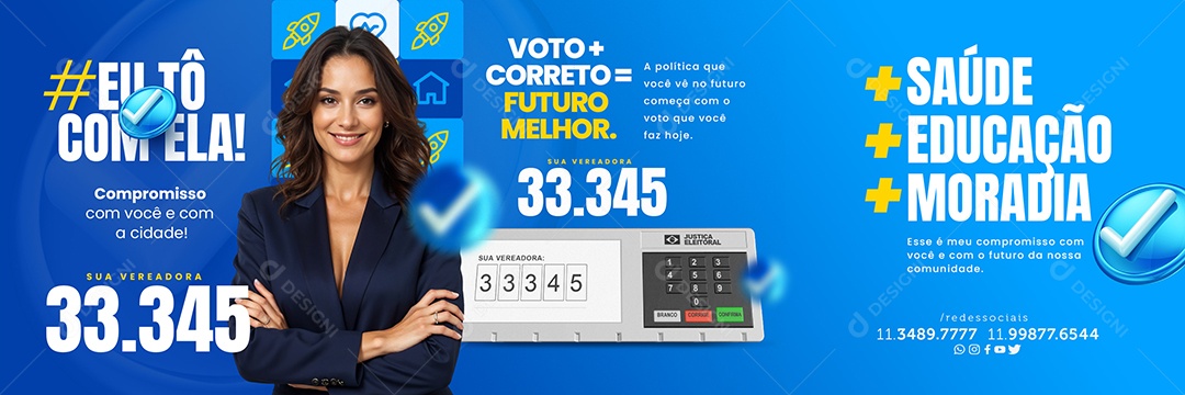 Carrossel Política Eu to com Ela Compromisso com Você e com a Cidade Social Media PSD Editável