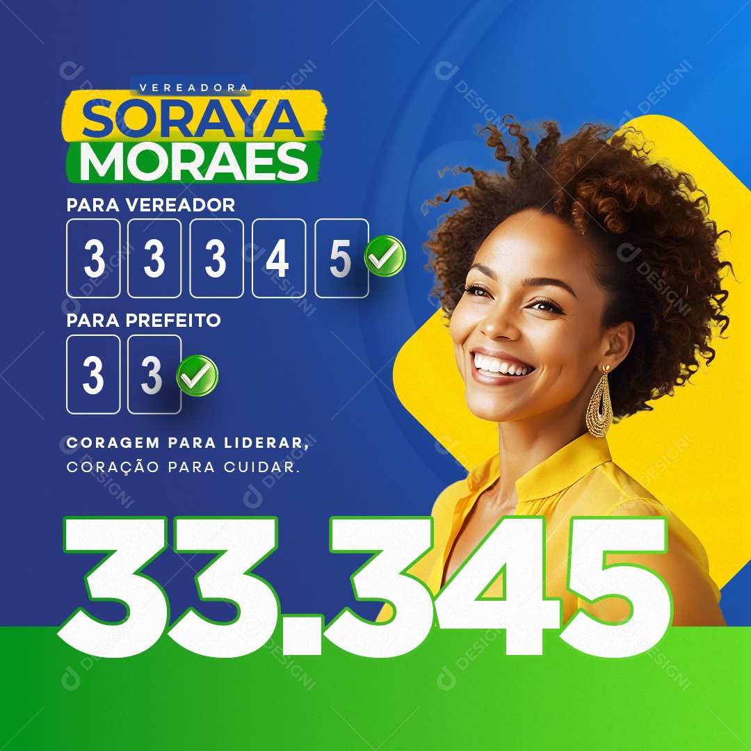 Política Vereadora Soraya Moraes Social Media PSD Editável