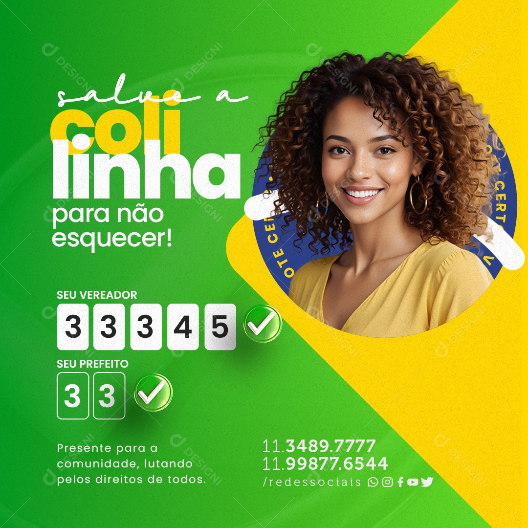 Política Salve a Colinha para não Esquecer Social Media PSD Editável