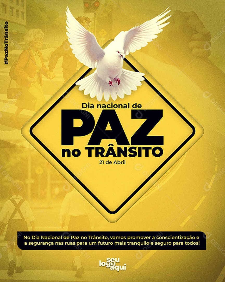 Dia Nacional da Paz no Trânsito Social Media PSD Editável