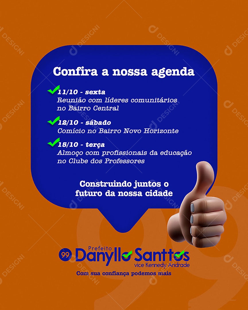 Política Agenda Social Media PSD Editável